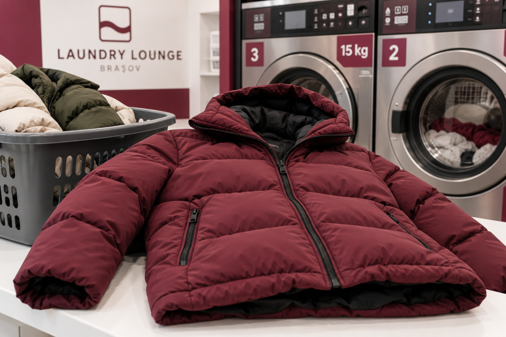 Cum speli corect gecile și jachetele groase înainte de sezonul rece. Laundry Lounge Brașov.